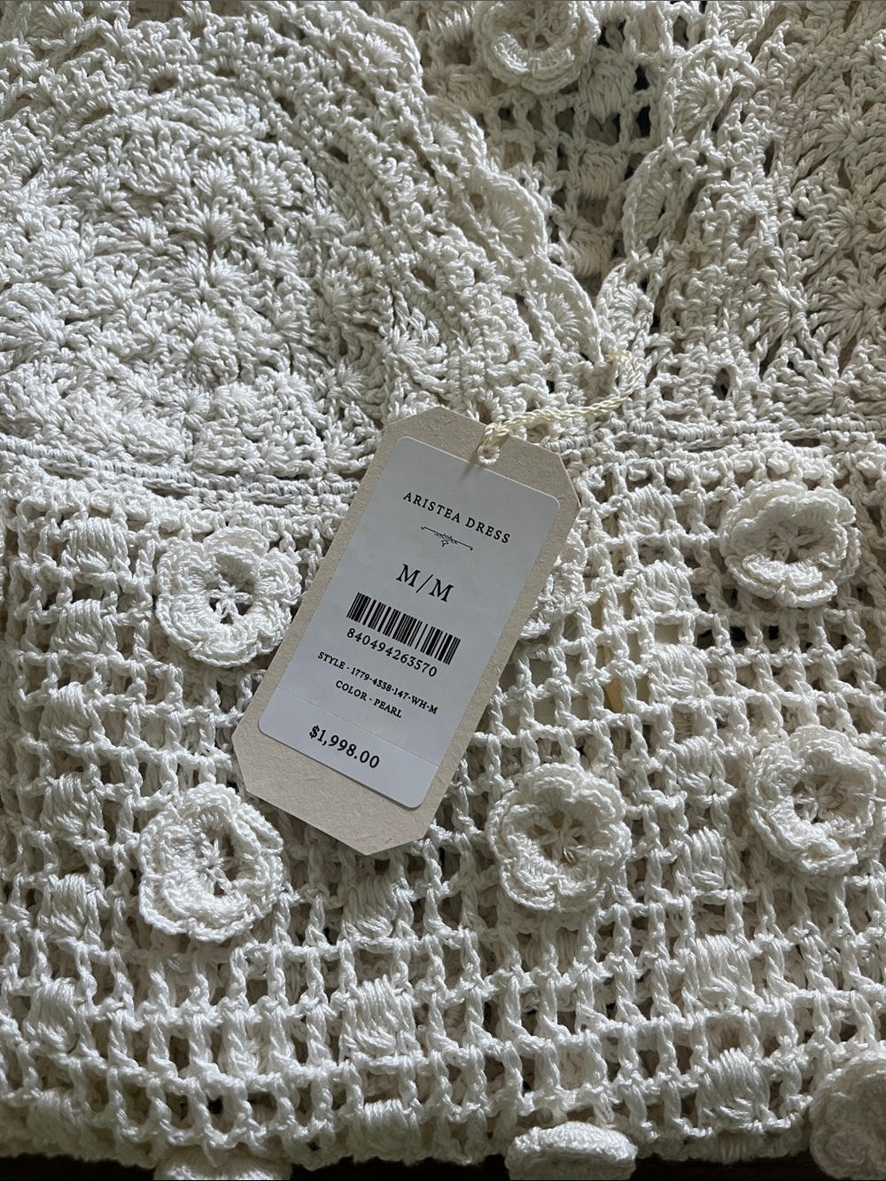 Doen Cream Hand Crochet Maxi Dress - new with tags - Picture 6 of 6